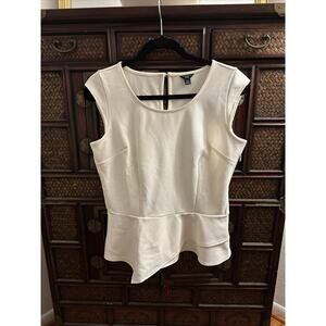 Ann Taylor Women’s Top Peplum Scoop Neck Sleeveless Fitted Tank‎ Vest Sz MP